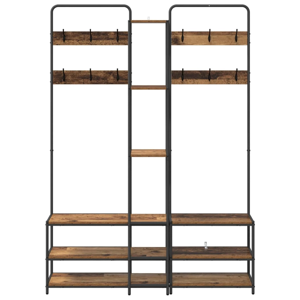 Appendiabiti con panca per scarpe Legno antico 8012048