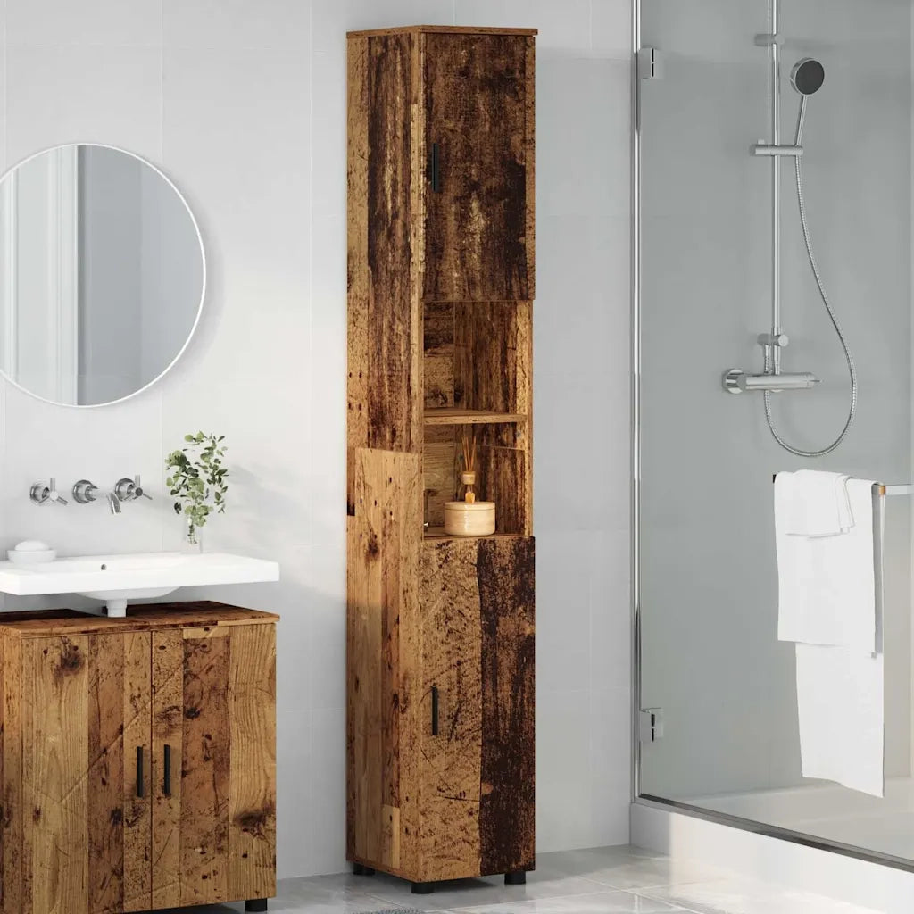 Mobile da Bagno con porta Legno vecchio 30 x 35 x 192 cm