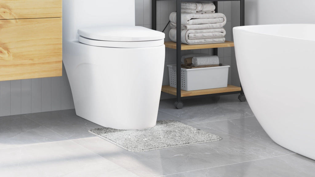 Tappetino da bagno U-Shaped Grigio 50x50 cm in Polipropilene Antiscivolo