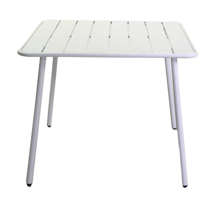 Tavolo da Giardino 80x80xh72 cm in Metallo Rovigo Bianco