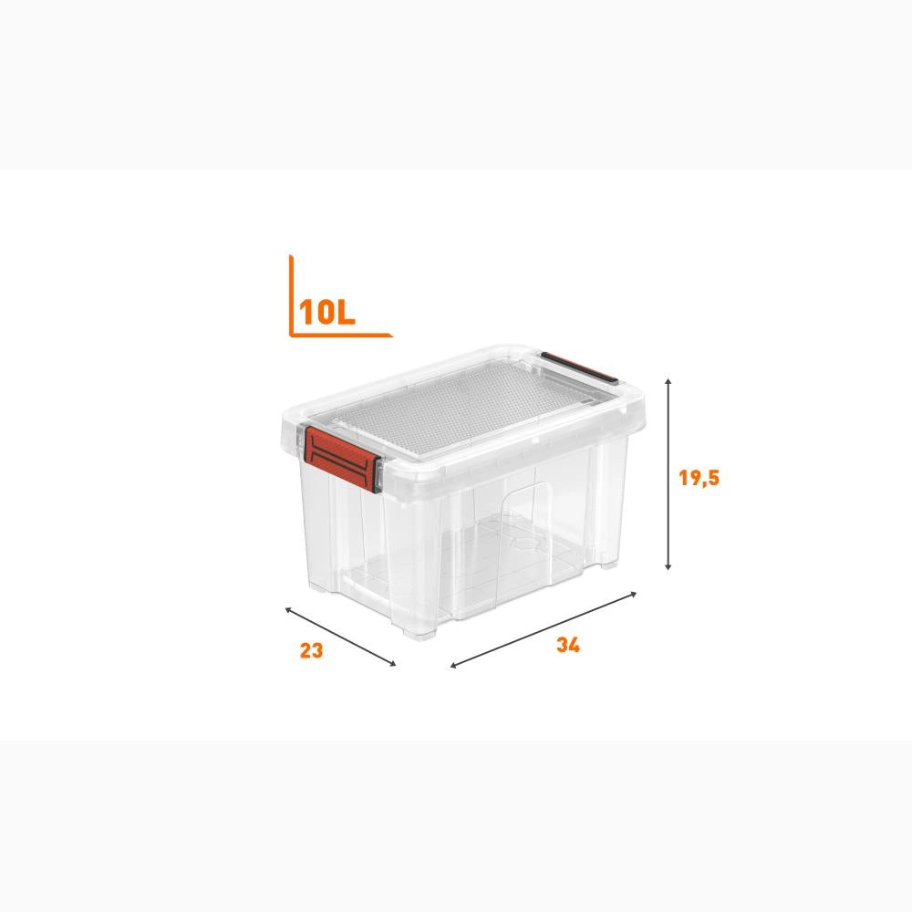 Contenitore Box Multiuso Porta attrezzi Portaoggetti Bricolage Trasparente 10 Litri