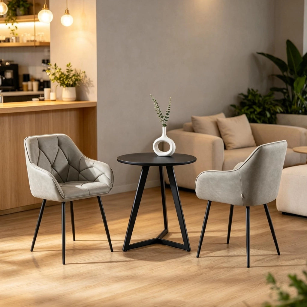 Set di 2 sedie da pranzo ergonomiche grigio scuro