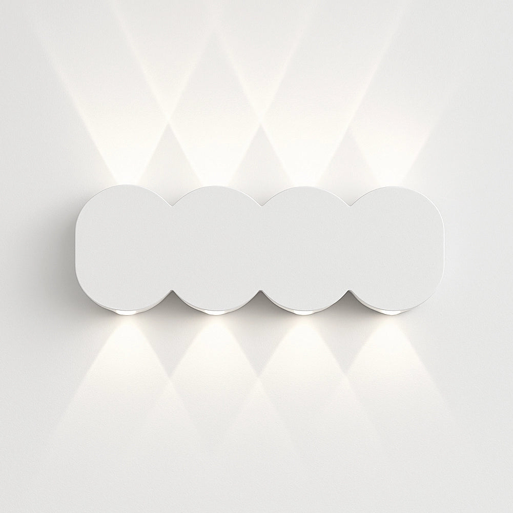 Applique da Muro 8 Led Lampada a Parete Bianco con Luce Bianco Freddo 21x8x3cm
