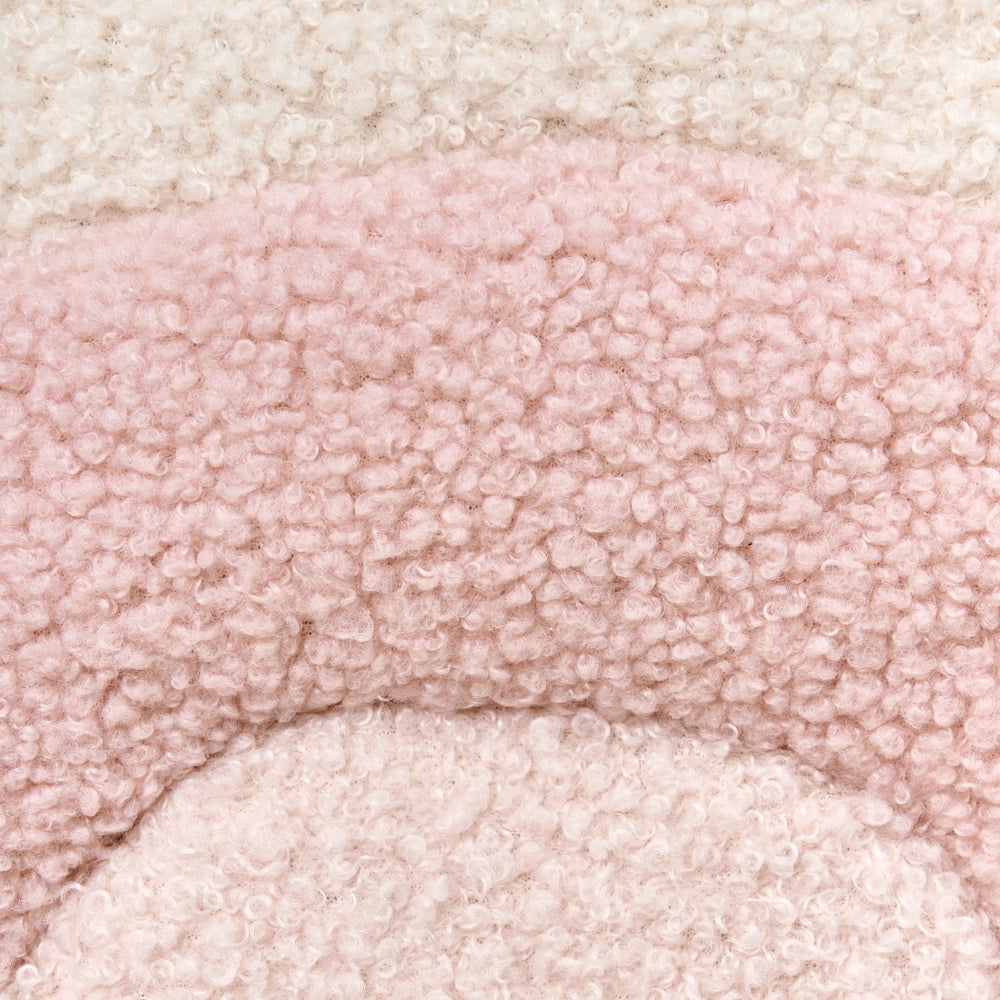 Sedia a dondolo per bambini Rainbow Boucle Gambe in legno per bambini rosa