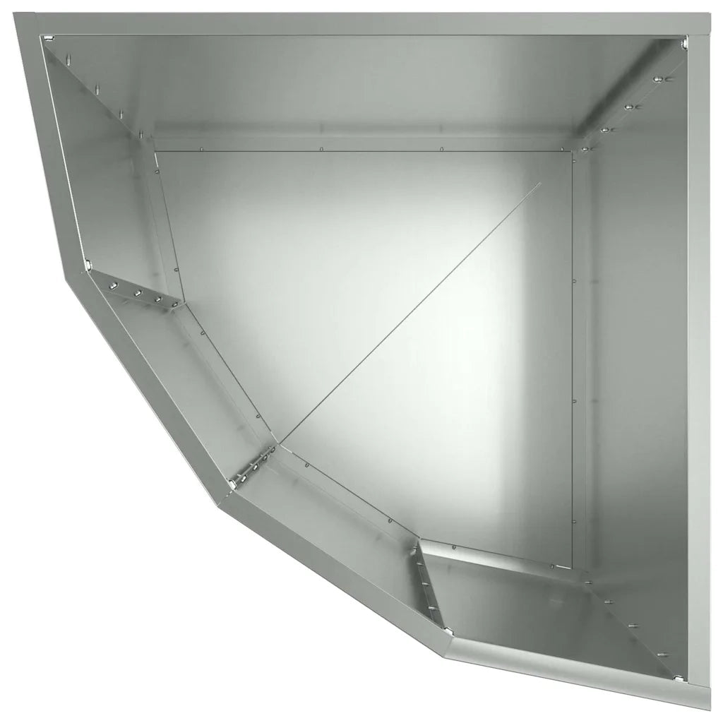 Fioriere | Cassetta per fiori | Vaso d'angolo Argento 45 x 45 x 50 cm Acciaio zincato
