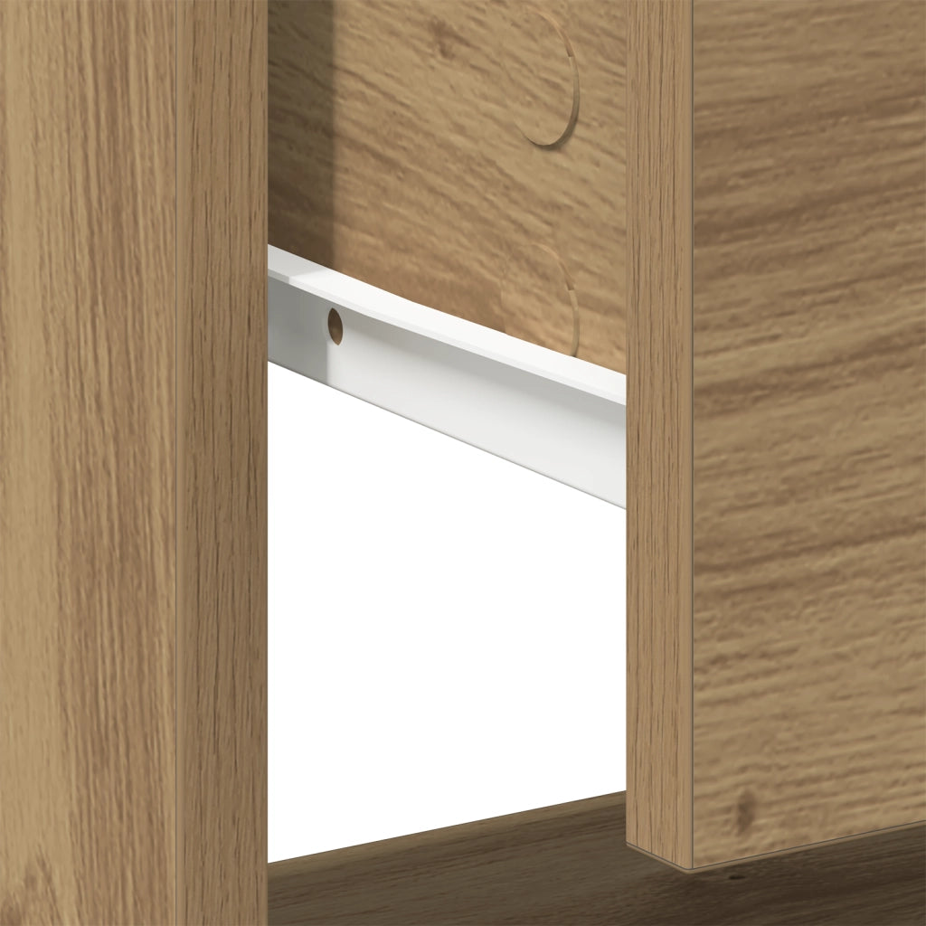 Comodino  in rovere artigianale 45x34x46 cm in legno ingegnerizzato