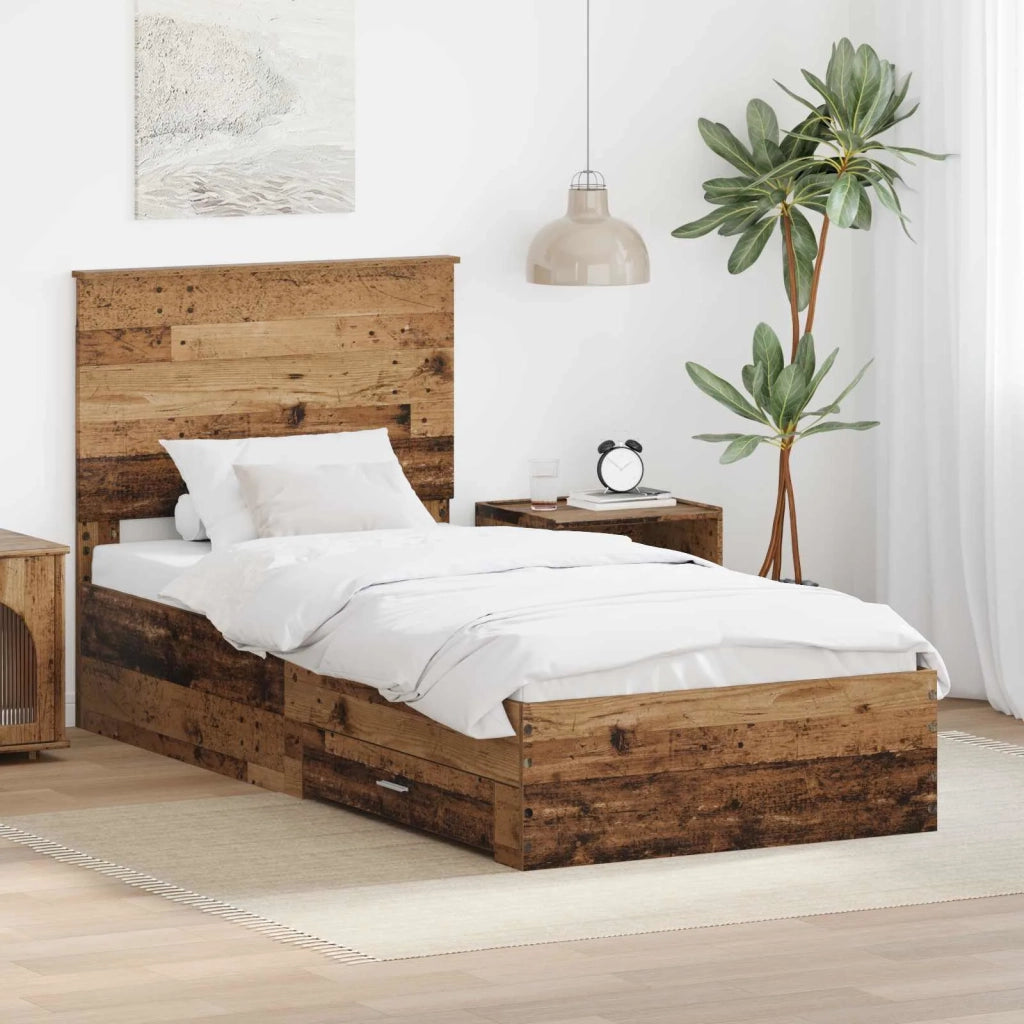 Struttura del letto Legno vecchio 90 x 190 cm Legno multistrato