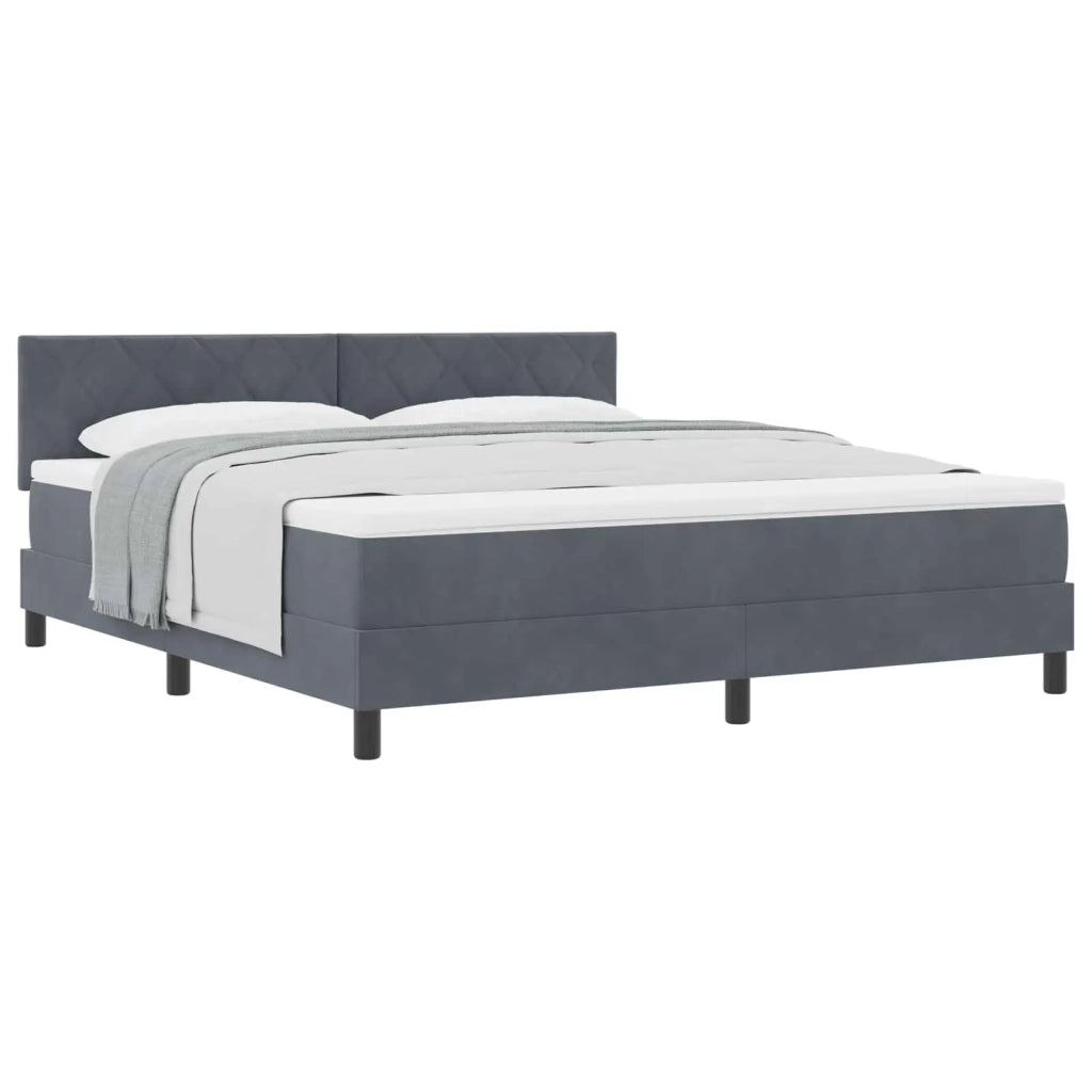 Letto a molle con materasso Grigio scuro 180 x 200 cm Velluto 3339255