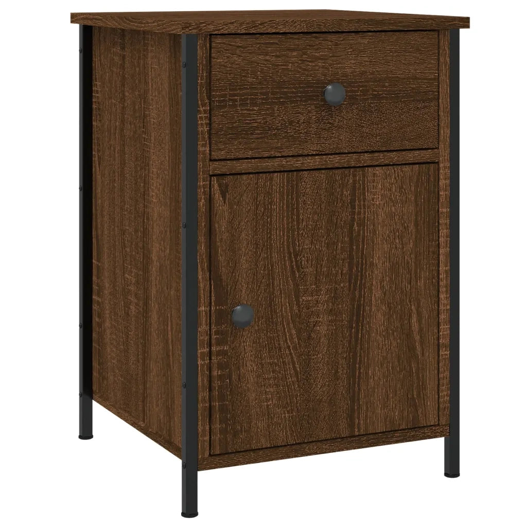 Set di 2 Comodini | Armadio da Notte | Mobiletto da notte Rovere Marrone 40x42x60 cm Legno Multistrato