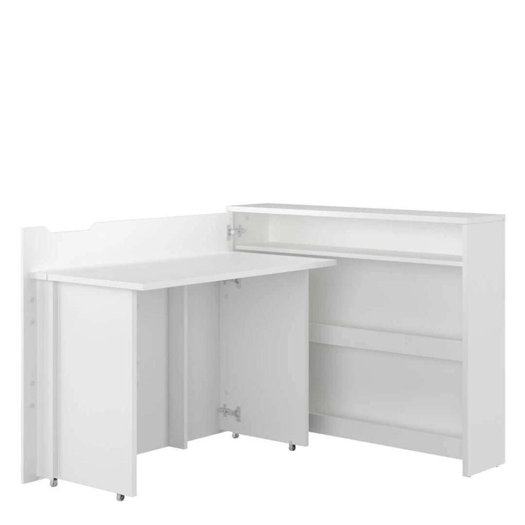 Lenart scrivania richiudibile Off. Concept  cm115x27-136x93H sinistro Bianco opaco