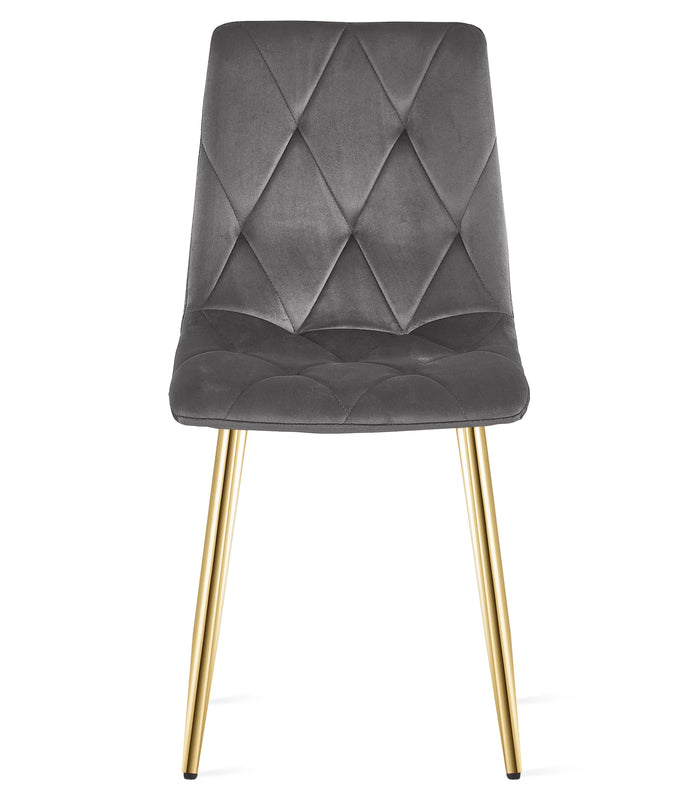 Sedia VALORA TYRA - Elegante velluto grigio scuro per soggiorno x2