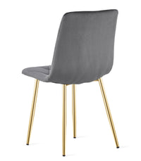 Sedia VALORA TYRA - Elegante velluto grigio scuro per soggiorno x2