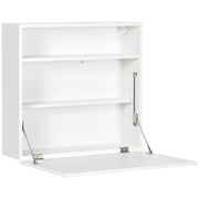 Scrivania a muro pieghevole con ripiani ¨C zephmum ¨C 64x20x60 cm bianco