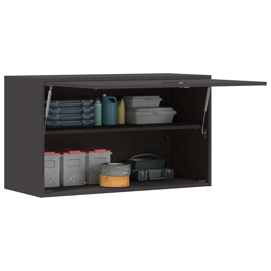 Armadio a muro per garage Nero 90 x 40 x 53 cm