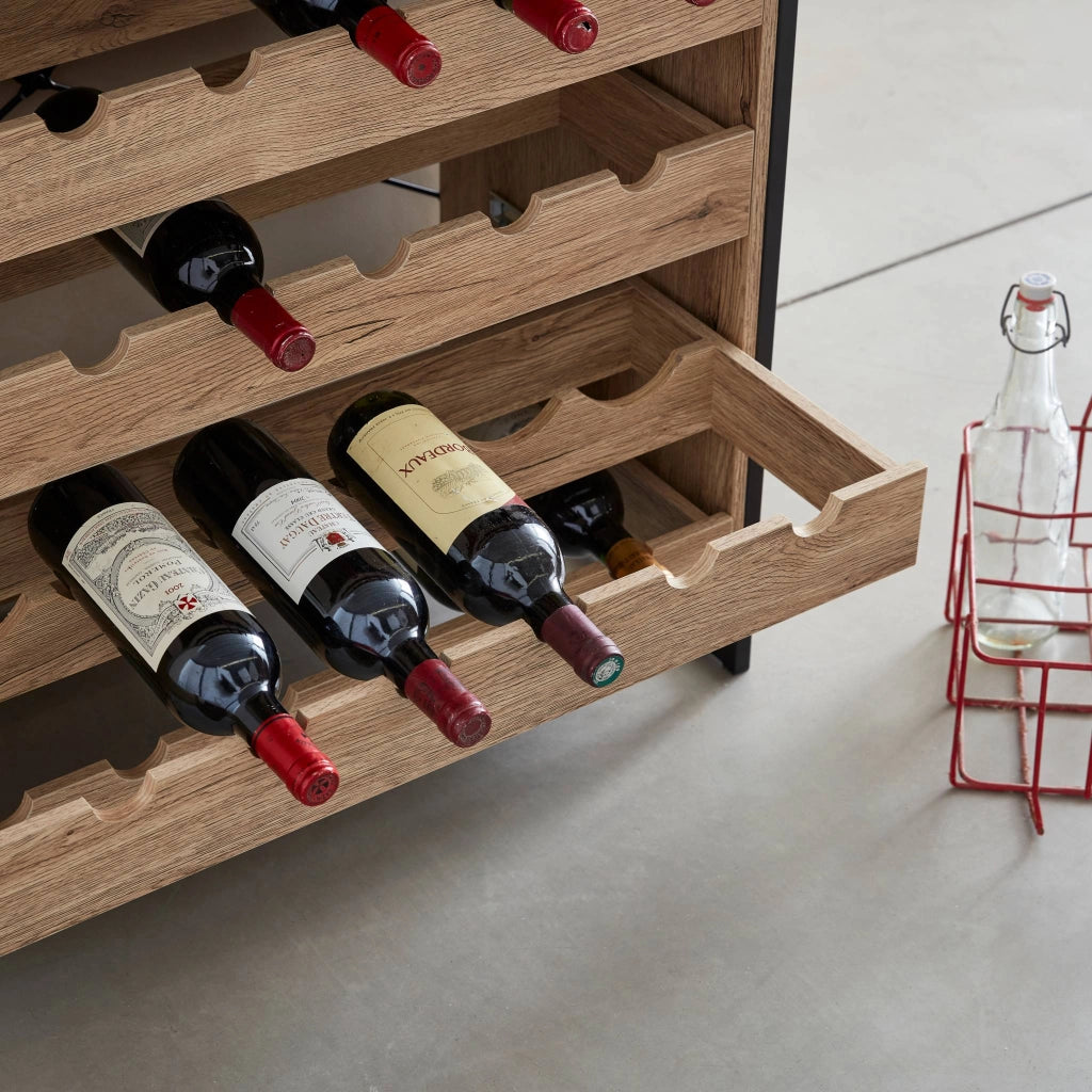 Mobile portabottiglie per vino, marrone naturale