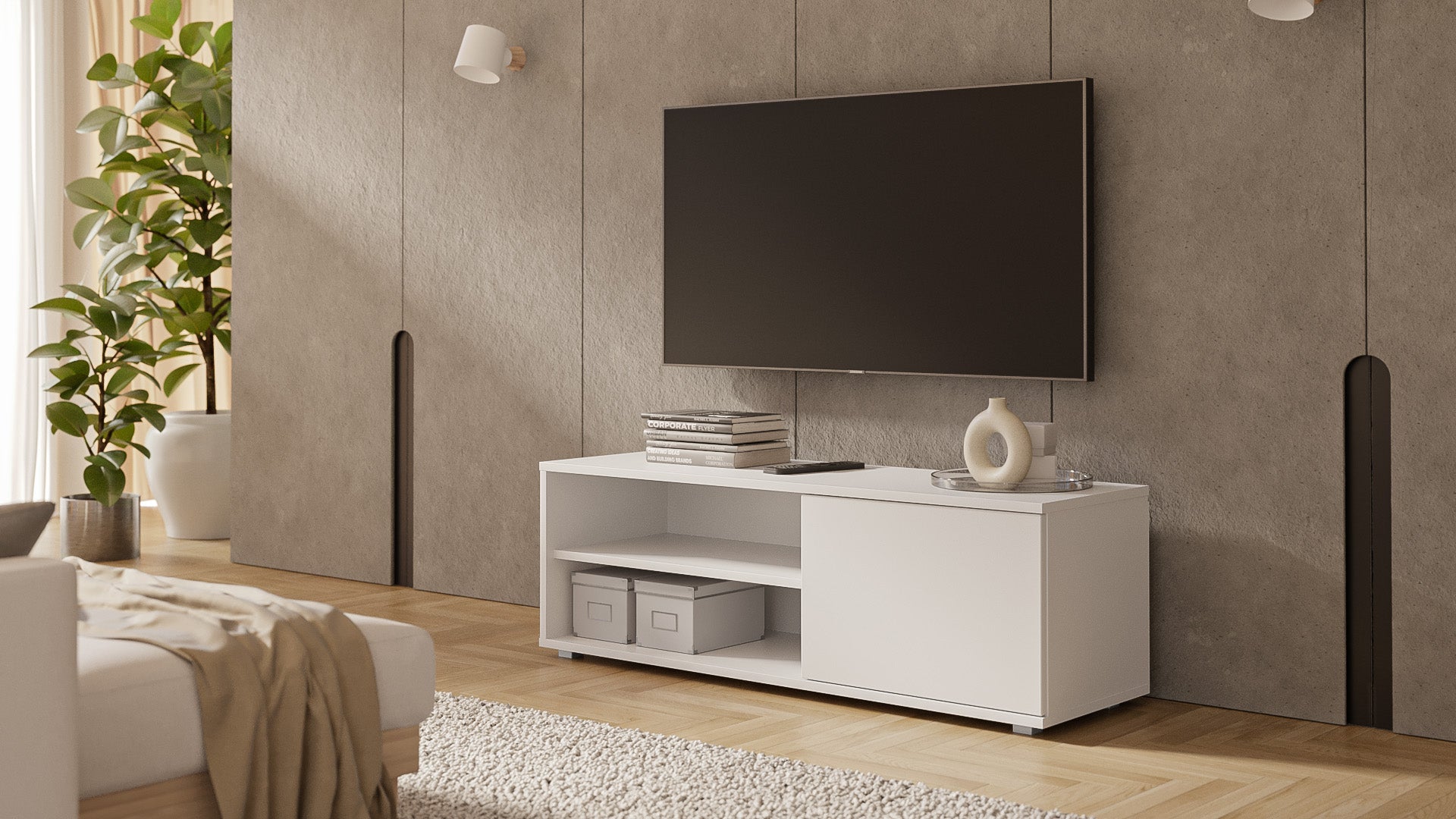 Mobile TV VIVA 110 cm - bianco