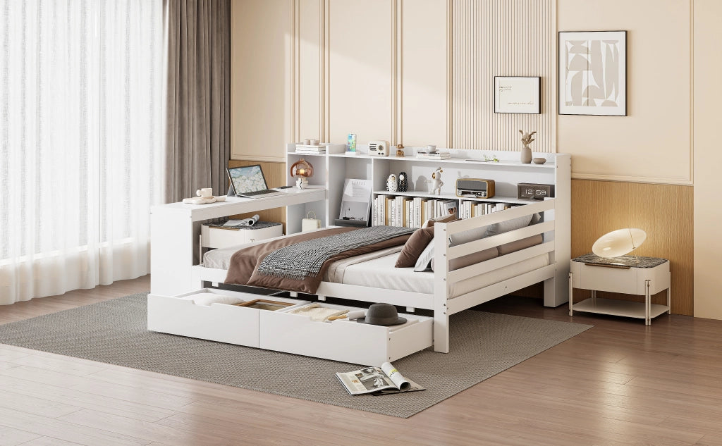 Divano letto funzionale in legno massello 140x200 cm