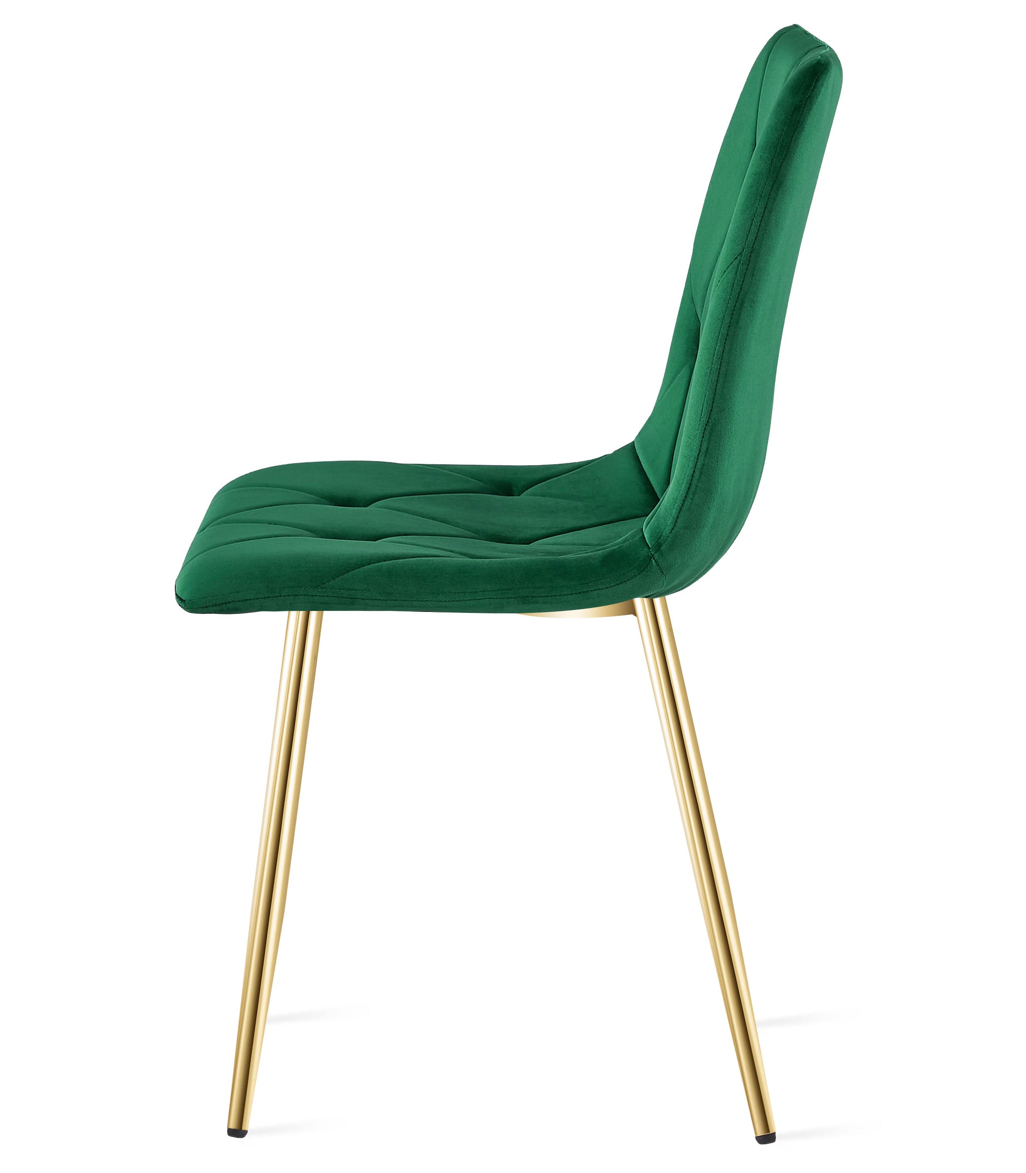 Sedia VALORA TYRA in velluto verde scuro con gambe dorate x 2