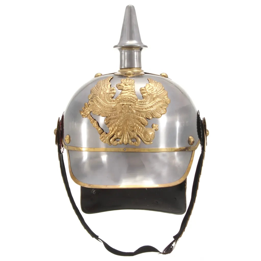 Elmo da Tedesco Prussiano Antico per LARP in Acciaio Argento CFW9627684