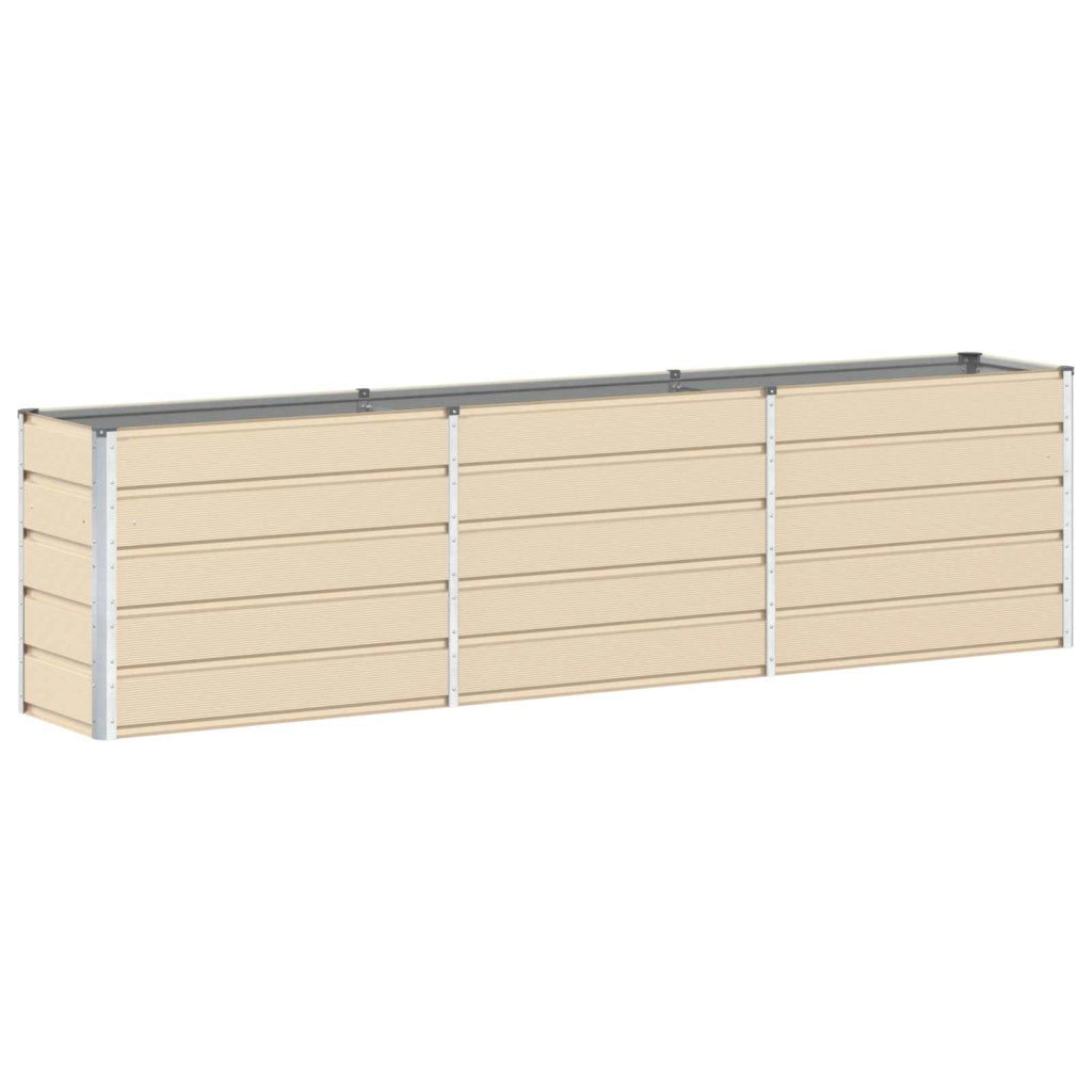 Fioriera da esterno dal design moderno 480 x 50 x 45 cm con finitura grezza in acciaio zincato color avorio codice 02_0059159.