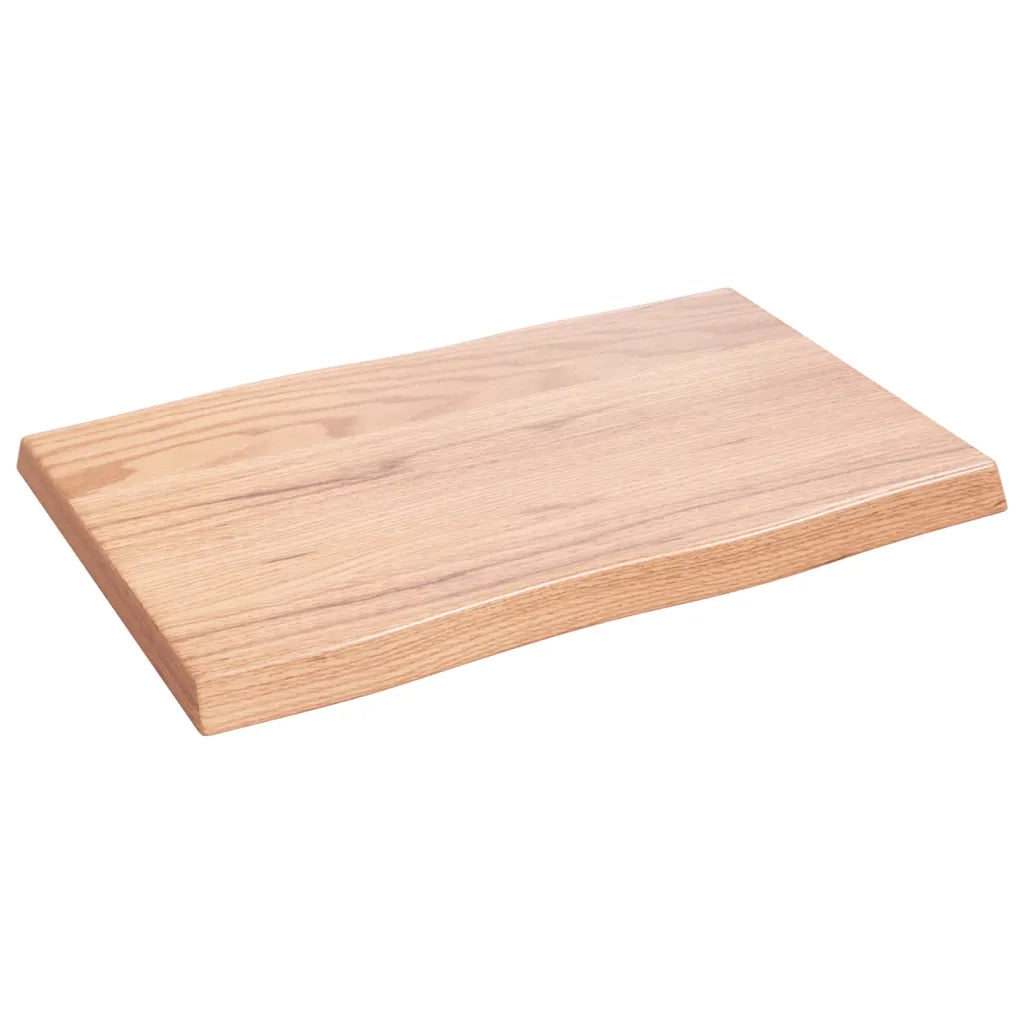 Piano Tavolo Marrone Chiaro 60x40x(2-4) cm Rovere Non Trattato 363930