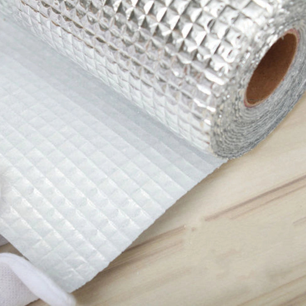 Trade Shop - Foglio Alluminio Multifunzione Cucina Tappeto Protezione Mensole 45x200cm -