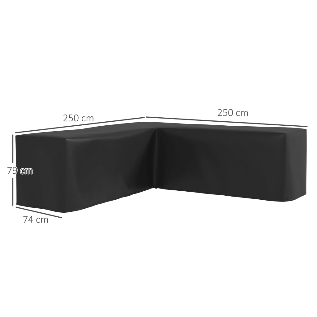 Copertura per Divano Angolare Esterno ¨C Zephmum ¨C Nero 250x250x79 cm