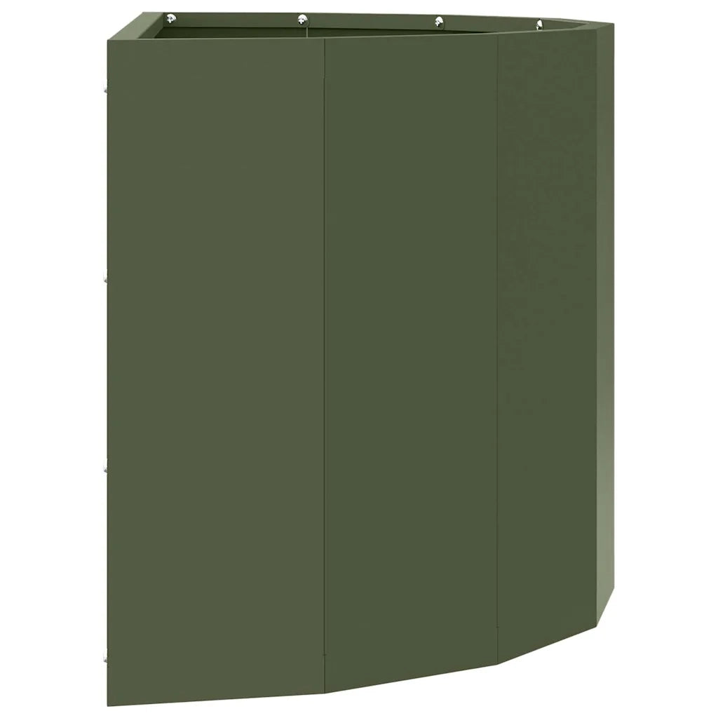 Fioriera-Vaso-Contenitore per Piante Verde oliva 60 x 30 x 35 cm Acciaio