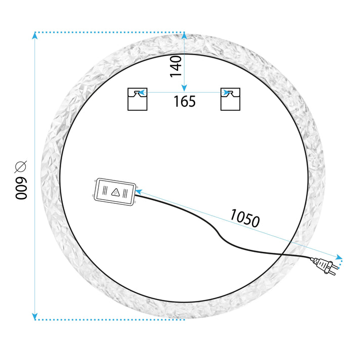 Specchio Led 60cm Yh-3562
