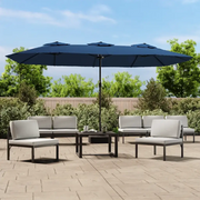 Ombrellone a Doppia Testa con LED-Ombrello da giardino Azzurro 449x265 cm