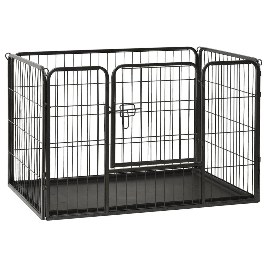 Recinto per cuccioli in acciaio 91,5 x 59 x 61 cm acciaio nero 02_0000570