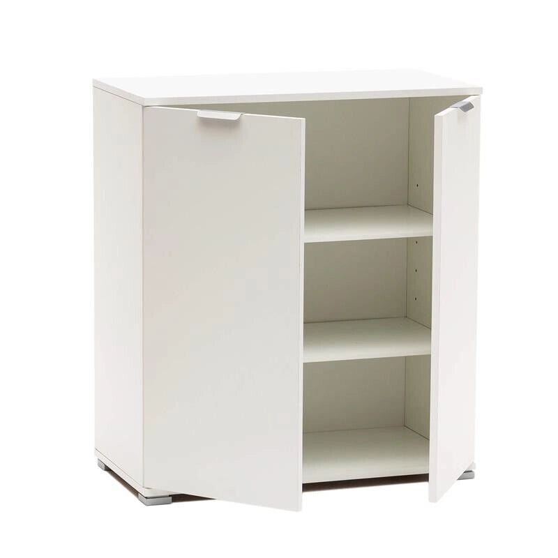 MOBILETTO BASIC A 2 ANTE BIANCO CON 2 RIPIANI 75 X 38 X H85 CM
