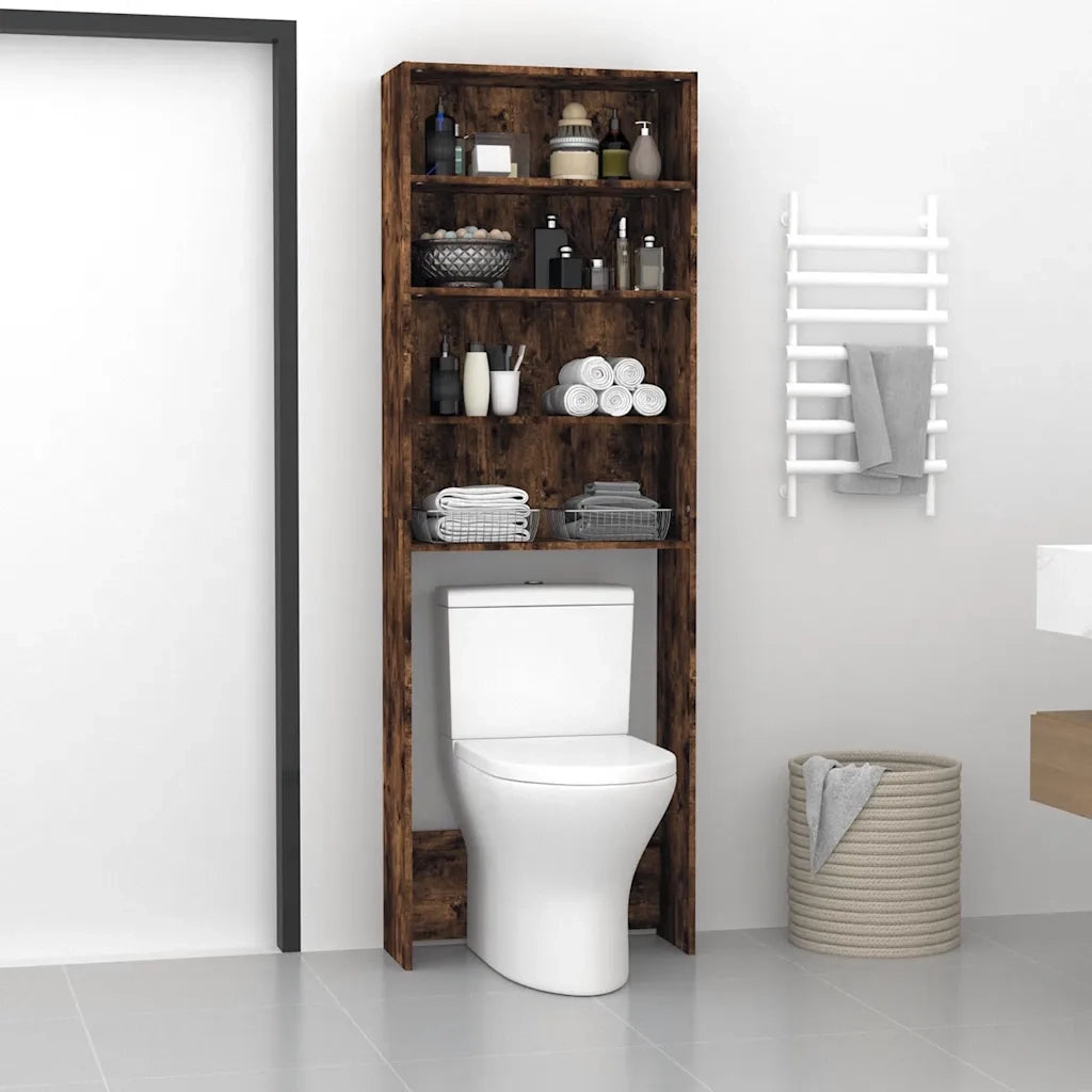 Mobile per Lavatrice Rovere Fumo 64x24x190 cm 815951