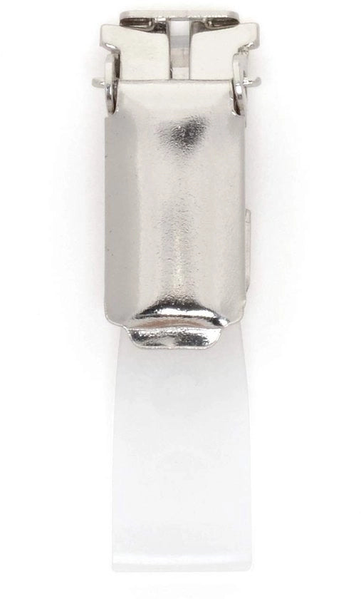 Clip per Badge - Pacchetto da 100 - Clip con Chiusura - Ospite per Carta di Identità - Carte in PVC - Presa Antiscivolo - Compatibile con Carte di Identità - Clip per Identificazione