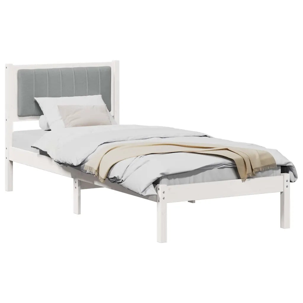 Letto con Testiera Rivestita Grigio chiaro 80 x 200 cm 878293