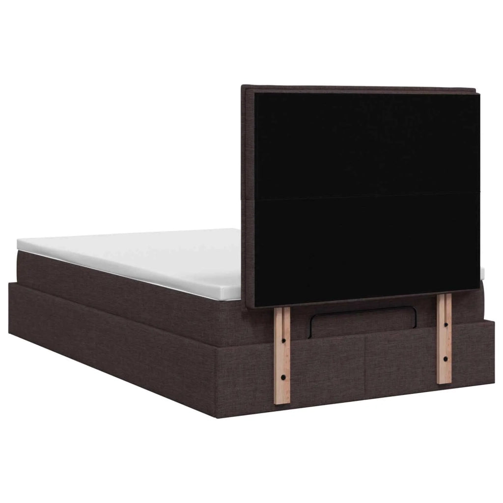 Letto ottomano con materasso Marrone Scuro 120 x 190 cm Tessuto 3457393