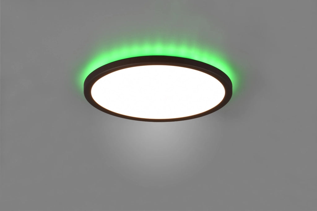 Plafoniera LED AUREO RL 29cm 18W RGB telecomando nera