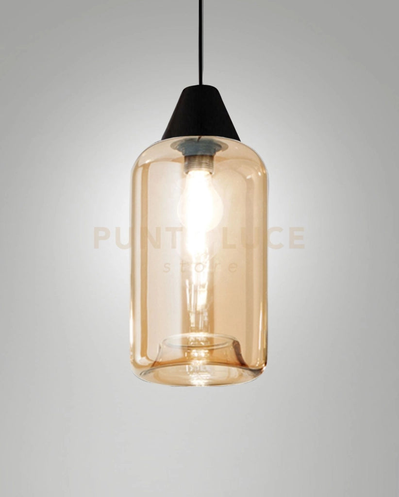 EDISON 3491-59-125 VETRO AMBRA PICCOLO COMPLETO DI CAVO X KIT LUCI d.13,5x23cm