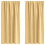 Tende Oscuranti | Tende Blackout con Anelli 2 pz Beige 175 x 140 cm Poliestere