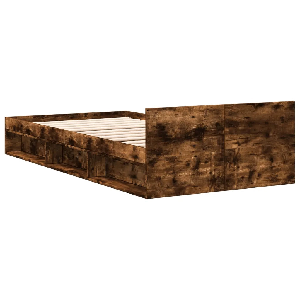 Giroletto con Cassetto Rovere Fumo 90x200 cm Legno Multistrato