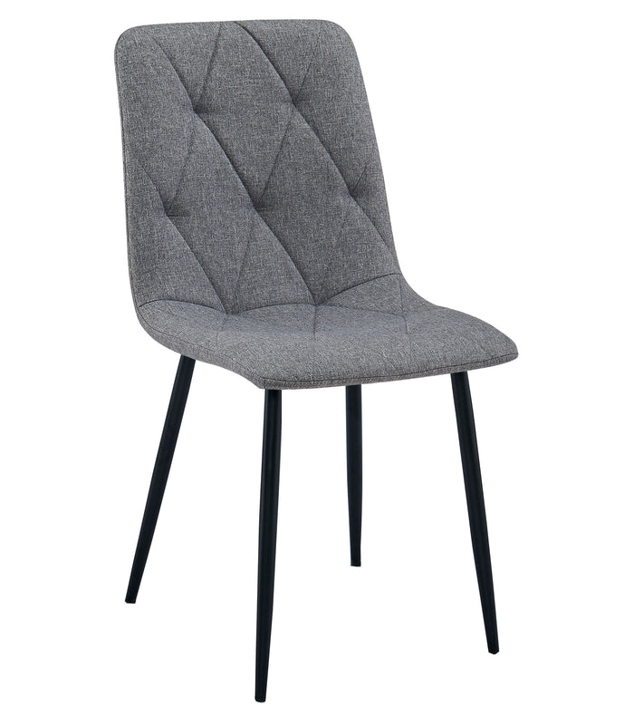 Sedia imbottita VALORA TYRA - Elegante tessuto grigio scuro / gambe nere x 2
