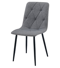 Sedia imbottita VALORA TYRA - Elegante tessuto grigio scuro / gambe nere x 2