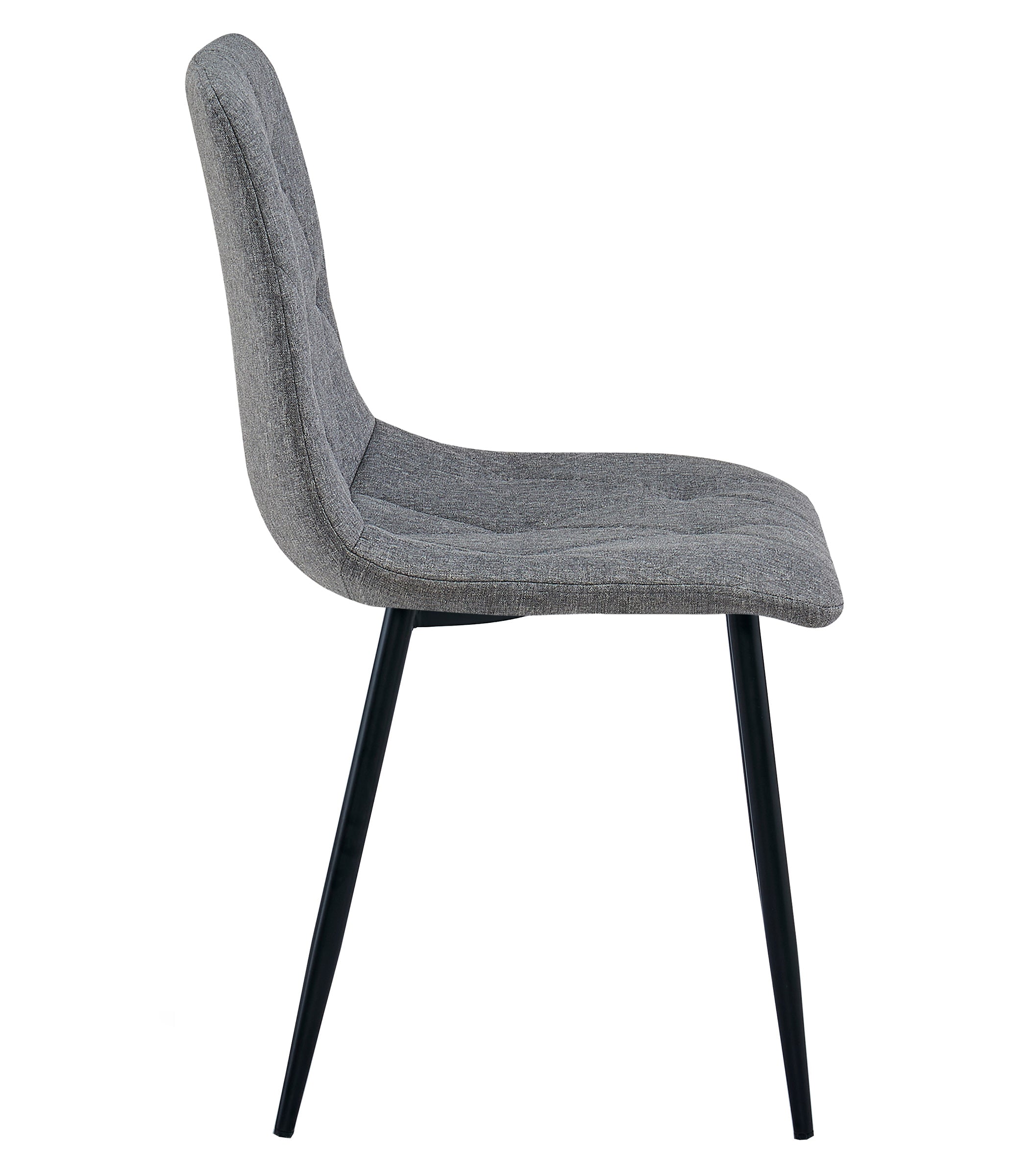 Sedia imbottita VALORA TYRA - Elegante tessuto grigio scuro / gambe nere x 2