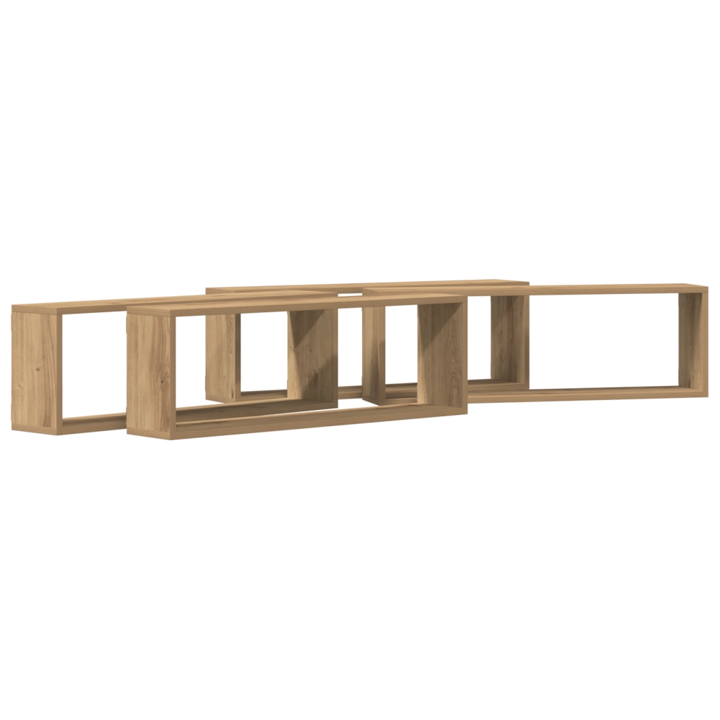 Mensole da parete 4 pezzi Rovere artigianale 80x15x26 cm in legno ingegnerizzato