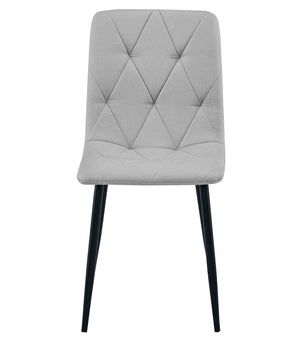 Sedia imbottita VALORA TYRA - Elegante tessuto grigio chiaro / Gambe nere x 2