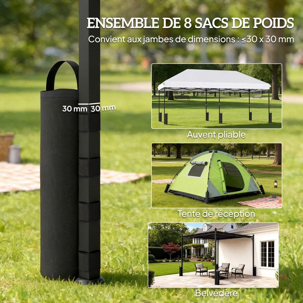 Sacca di Zavorra per Gazebo ¨C zephmum ¨C 40 kg, Tela Oxford 600D, Nero