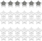 Magnetismo per lavagne, 30 magneti per frigoriferi, minimagnetici, piccoli magneti per lavagna bianca, forte aderenza, magneti per lavagna, per lavagne, per schedari, per cucine (stelle, bianco)