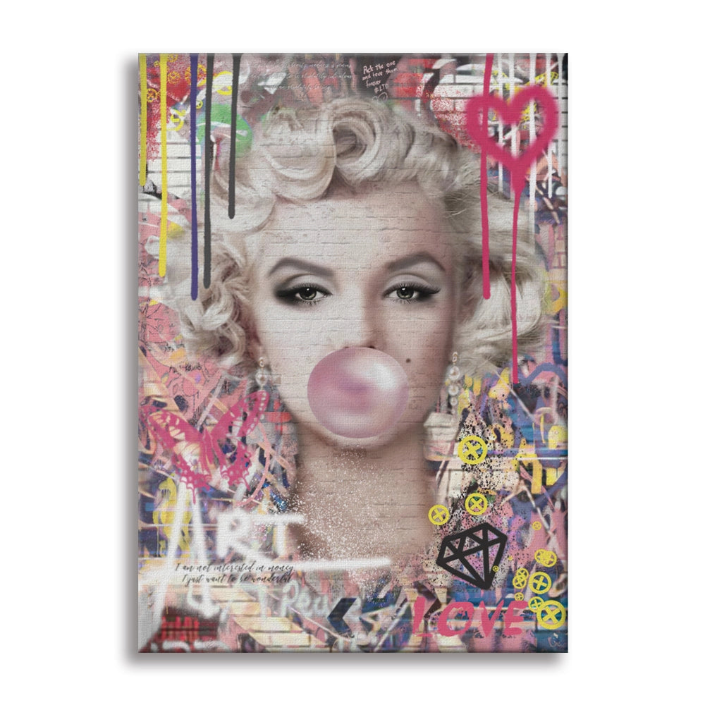 Marilyn Graffiti -  Quadro Canvas Contemporaneo su telaio in legno Misura: 70x100 cm