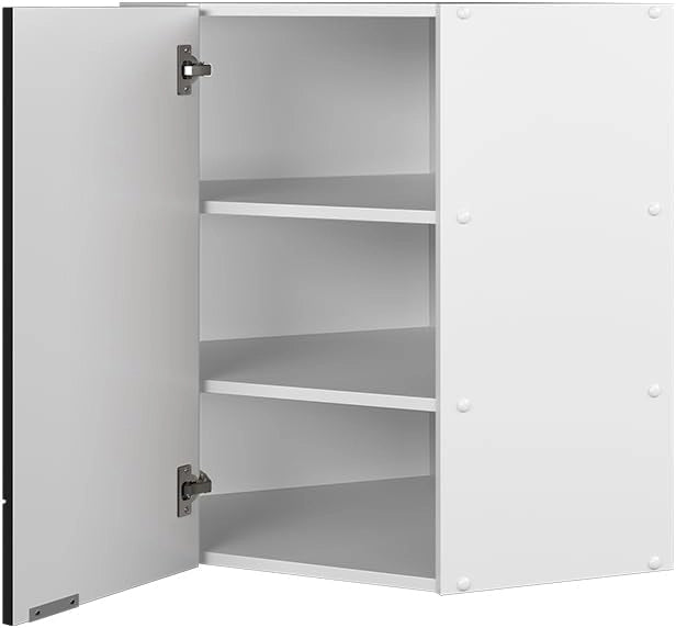 Mobile angolare da cucina Fame-Line, Nero a righe, 57 cm, per la combinazione con altri moduli della serie Fame-Line