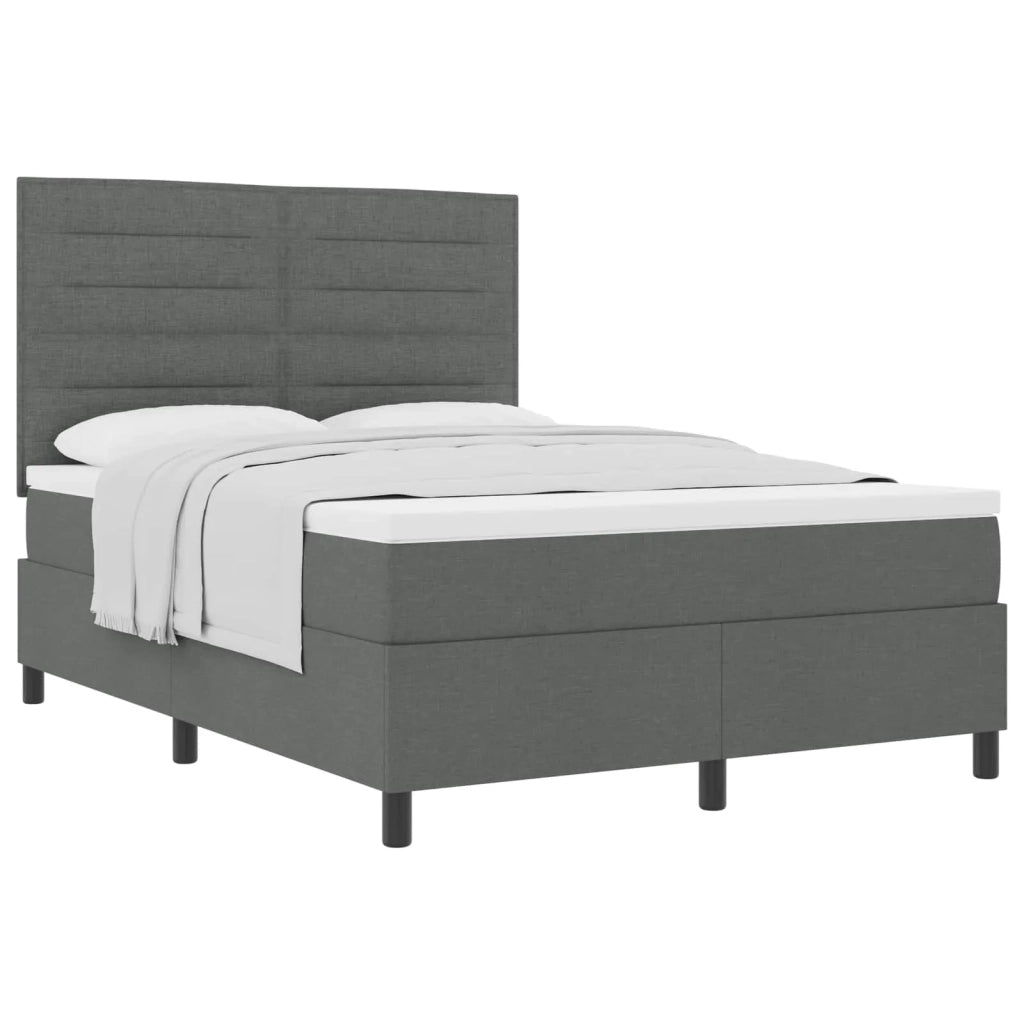Letto a molle con materasso Grigio scuro 140 x 200 cm Tessuto 3339316